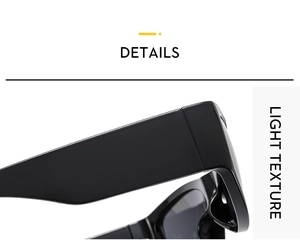 Detail of lightweight black Y2K sunglasses temple and hinge with high-quality texture