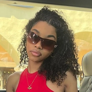 Chic Y2K rimless oversized sunglasses with brown gradient lenses and gold accents