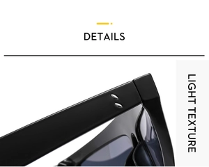 Gros plan des branches de lunettes noires avec rivets ovales argentés et texture légère