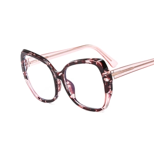 Chic purple tortoiseshell TR90 blue light blocking glasses with irregular spring hinges