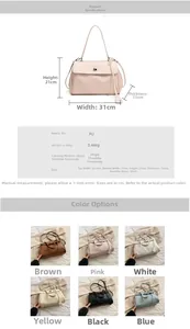 Detailed dimensions and color options for the textured PU leather crossbody bag
