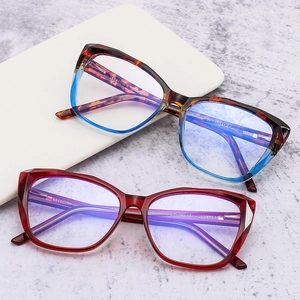 Lunettes anti-lumière bleue œil de chat en TR90 avec montures transparentes