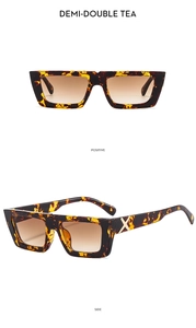 Retro tortoiseshell square sunglasses with gold X-hinge detail and brown gradient lenses