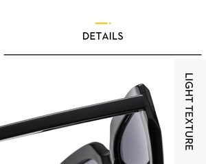 Detailed close-up of polished black Y2K cat-eye sunglasses with thick frame and hinge
