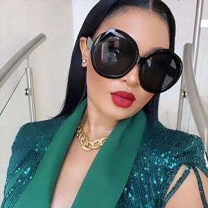 Large Round Frame Sunglasses Vintage Retro UV400 Protection PC Frame Gradient Lens Fashion Eyewear For Women Outdoor