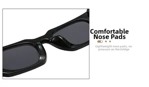 Gros plan sur les plaquettes de nez intégrées légères pour des lunettes de soleil carrées
