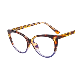 Cat-eye TR90 eyeglasses frame with tortoise to purple gradient and blue light blocking lenses
