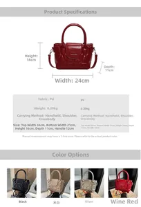 Detailed size specifications and color options for the quilted leather bucket bag