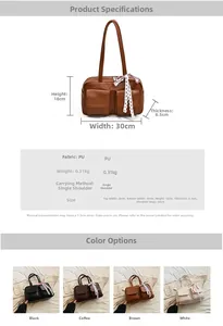 Detailed size specifications and material properties of a large vintage PU tote bag