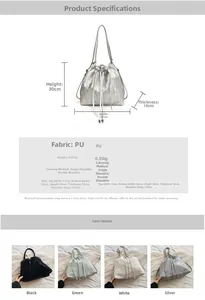 Detailed size chart and specifications for the versatile PU leather bucket backpack