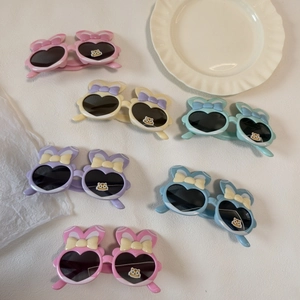 Kinder Herz Hasenohren Sonnenbrille Schleife UV400 Polarisiert TPEE Rahmen Süße Cartoon Brille Für Jungen Mädchen Sonnenschutz