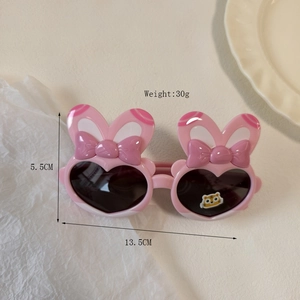 Rosa Herzform Kinder Polarisierte Sonnenbrille mit niedlicher Schleife und Hasenohren