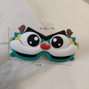 Kids polarized silicone sunglasses with cartoon dragon flip-up design and UV protection