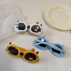 Lunettes de soleil pour enfants en silicone avec oreilles d'ours et nœud papillon