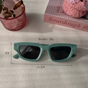 Lunettes de soleil carrées rétro en résine vert menthe avec protection UV pour hommes et femmes