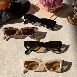 Lunettes de soleil œil de chat chic en résine pour hommes et femmes avec protection UV assortie