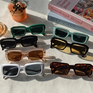 Lunettes de soleil rétro carrées à monture épaisse en plusieurs couleurs pour unisexe