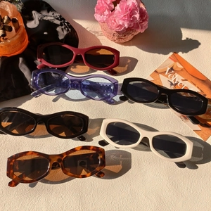 Retro Oval Sunglasses UV400 Protection Resin Lens Full Frame Vintage Trendy Eyewear For Women Men Outdoor Travel