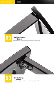 Detailed view of reinforced metal hinges and glossy frame design on cat eye sunglasses