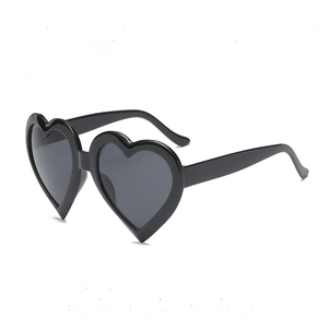 Trendy heart-shaped fashion sunglasses in sleek black finish for party and styling