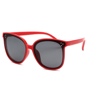 Lunettes de soleil polarisées œil de chat rouges pour enfants avec rivets triples