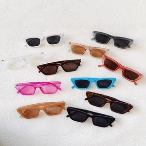 Retro Cat Eye Sunglasses Vintage Narrow Rectangular Frame UV400 Protection PC AC Lens Fashion Eyewear For Women Men