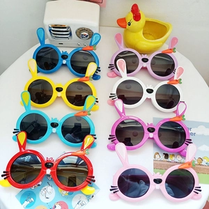 Kids Polarized Sunglasses Cartoon Rabbit Shape UV Protection TPEE Flexible Frame Eyewear For Boys Girls Outdoor