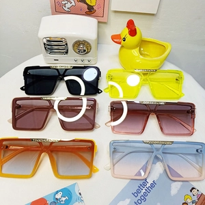 Kids Square Sunglasses UV Protection Oversized Fashion Shades PC Frame AC Lens Metal Decor Trendy Street Style Kids