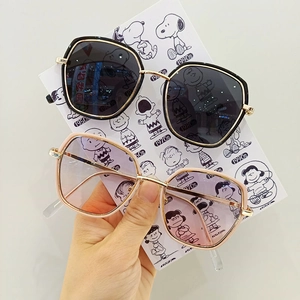 Stylish oversized kids sunglasses in black and pink frames with large square design