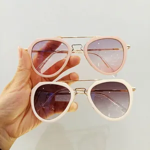 Retro Kids Sunglasses Plastic Metal Frame Fashion UV Protection Eyewear For Boys Girls Outdoor Travel