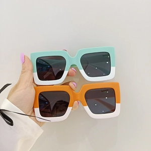 Fashionable square frosted leopard kids sunglasses with UV400 protection in colorful mix