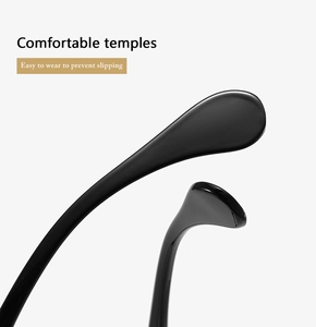 Detail of ergonomic curved temple tips for comfortable and slip-resistant eyewear wear