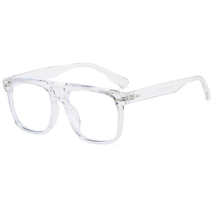 Vintage Blaulichtfilter-Brille mit klarem Doppelsteg und quadratischem Rahmen für 2025