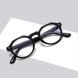 Lunettes Anti-Lumière Bleue Rétro Géométrique Rond Monture PC Lunettes Ordinateur Mode Vintage Sans Correction Z3395 Hommes Femmes