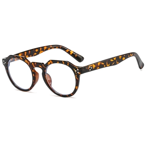 Lunettes anti-lumière bleue à monture ronde géométrique écaille et rivets