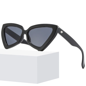 Lunettes de soleil œil de chat noires classiques avec détails en métal moderne