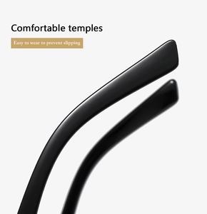 Close-up of sleek black temples on cat-eye sunglasses for comfortable anti-slip wear