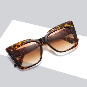 Oversize Katzenaugen Sonnenbrille UV400 Schutz PC Rahmen AC Verlaufsgläser Mode Outdoor Reise Brillen Für Damen Und Herren