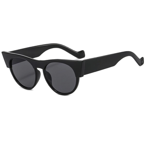 Chic black cat-eye sunglasses with thick frames and dark grey UV protection lenses