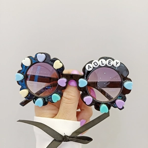 Kids Girls Cute Flower Shaped Sunglasses UV400 Protection PC Frame Resin Lens Daisy Heart Star Charms Outdoor Beach
