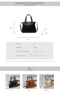 Detailed size specifications for large vintage PU tote bag with dimensions 37x30x13cm