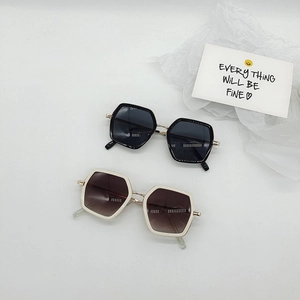 Kids geometric sunglasses with UV protection in black and cream frames for boys and girls