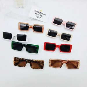 Lunettes De Soleil Rectangle Rétro Pour Enfants Protection UV400 Monture Carrée Mode Pour Garçons Et Filles Vintage Tendance