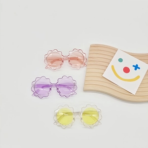 Toddler flower sunglasses in pink purple and yellow with UV protection for kids