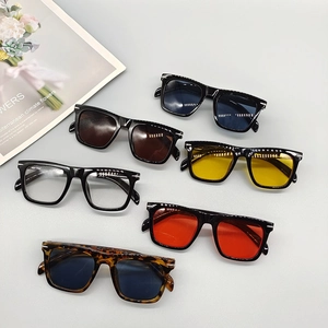 Retro Square Frame Sunglasses Rice Stud Decoration UV400 Protection Fashionable Trendy Streetwear Men Women Unisex Eyewear