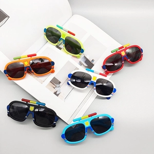 Lunettes De Soleil Polarisées Pour Enfants Thème Voiture De Police Héros De Patrouille Décor De Sirène Plastique UV400