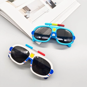 Lunettes de soleil pour enfants style voiture de police avec lumières et écusson