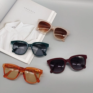 Retro Oval Sunglasses UV400 Protection Large Frame Fashion Eyewear For Women Men Resin Frame Street Style Accessory