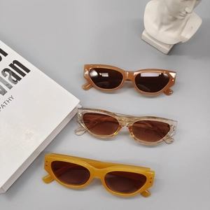 Retro Cat Eye Sunglasses UV400 Protection Small Square Plastic Frame Vintage Fashion Eyewear For Women Men Trendy