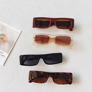 Vintage rectangle sunglasses in multiple colors including burgundy and classic black colors